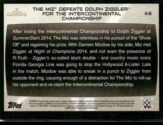 The Miz 2015 Topps WWE Road to Wrestlemania #46