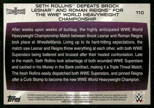 Seth Rollins 2015 Topps WWE Road to Wrestlemania #110