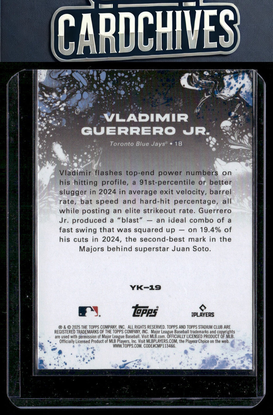 Vladimir Guerrero Jr. 2025 Stadium Club #YK-19 Yours for the Taking