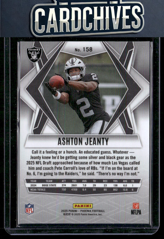 Ashton Jeanty 2025 Panini Phoenix #158 Rookie RC