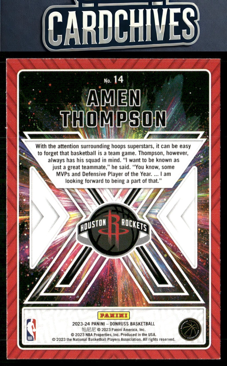 Amen Thompson 2023-24 Donruss #14 Great X-Pectations