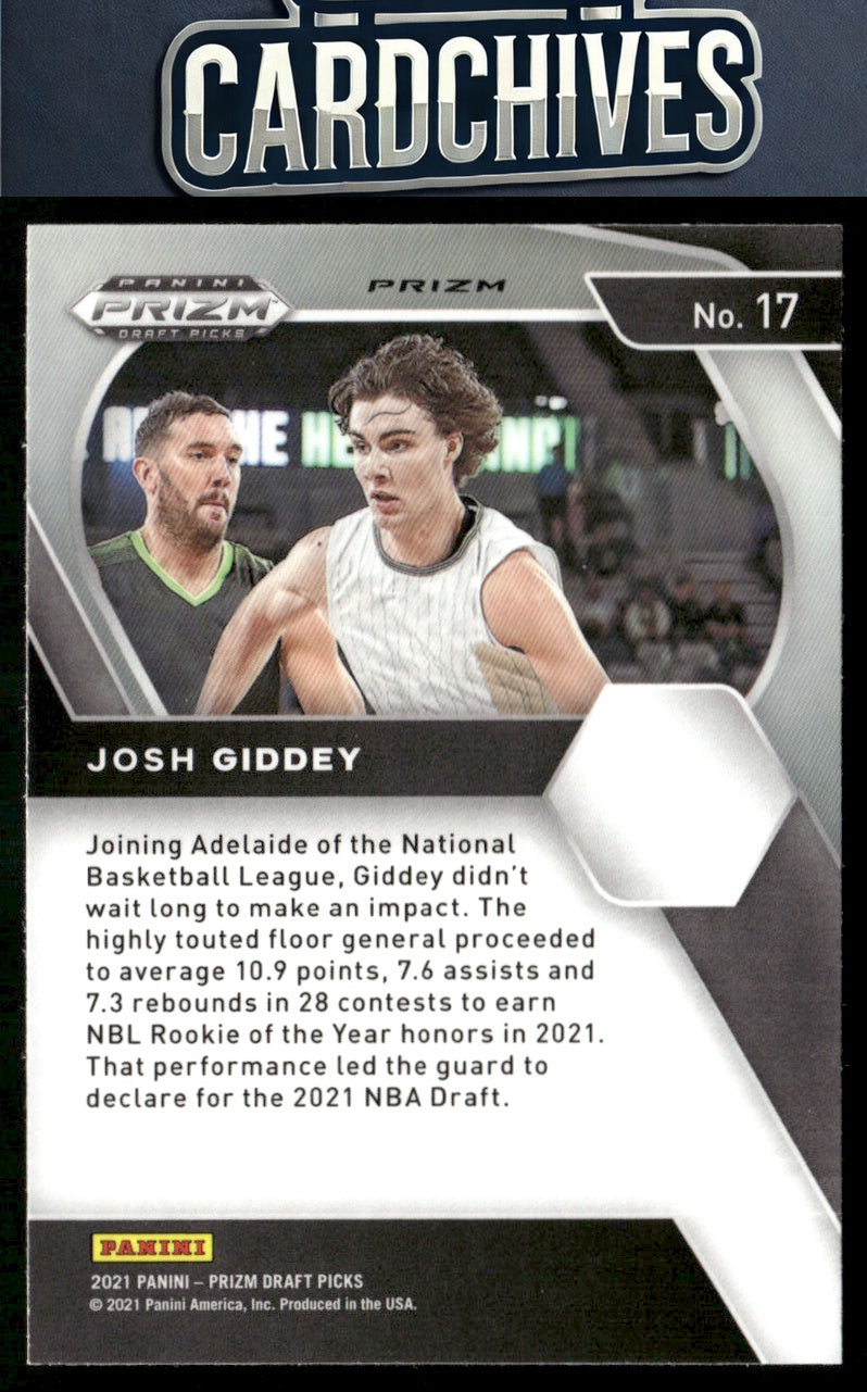 Josh Giddey 2021 Panini Prizm Draft Picks #17 Red White Blue