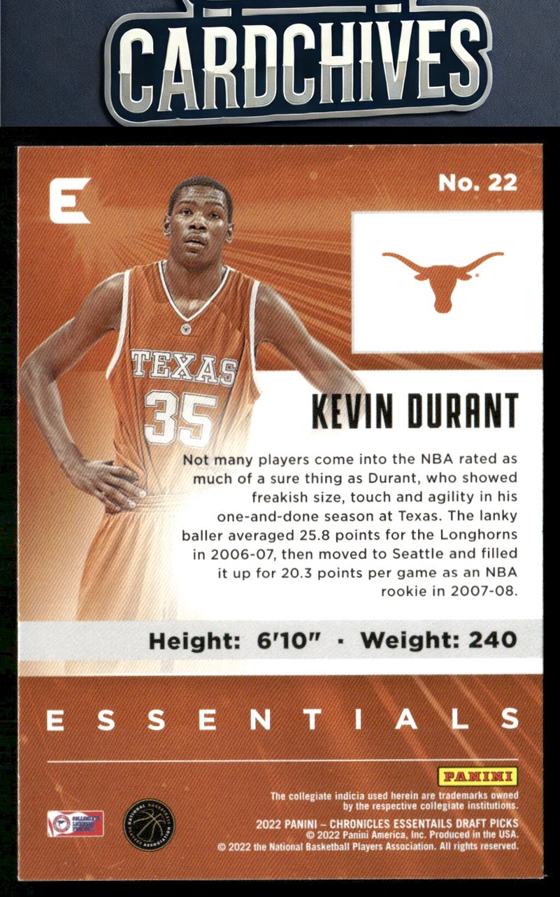 Kevin Durant 2022 Panini Chronicles Draft Picks #22 Essentials