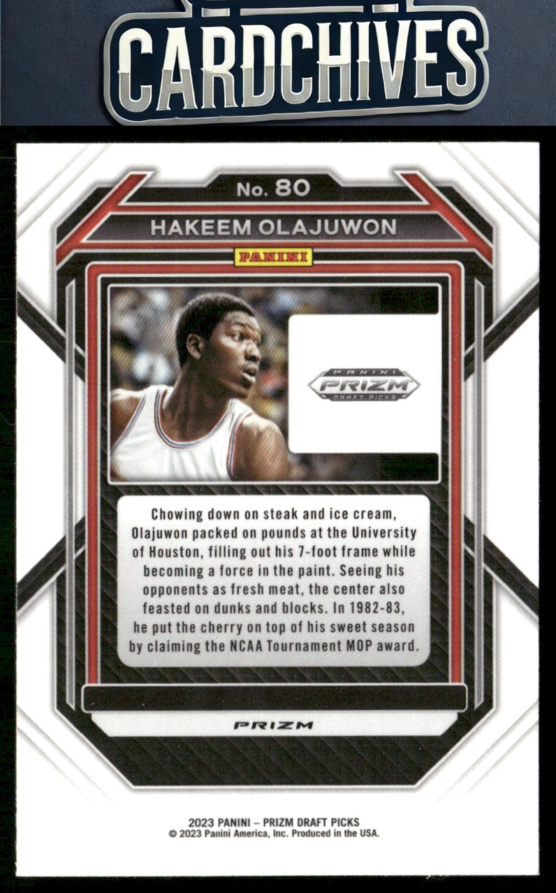 Hakeem Olajuwon 2023 Panini Prizm Draft Picks #80 Red Ice