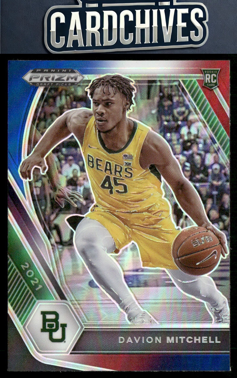 Davion Mitchell 2021 Panini Prizm Draft Picks #13 Red White Blue