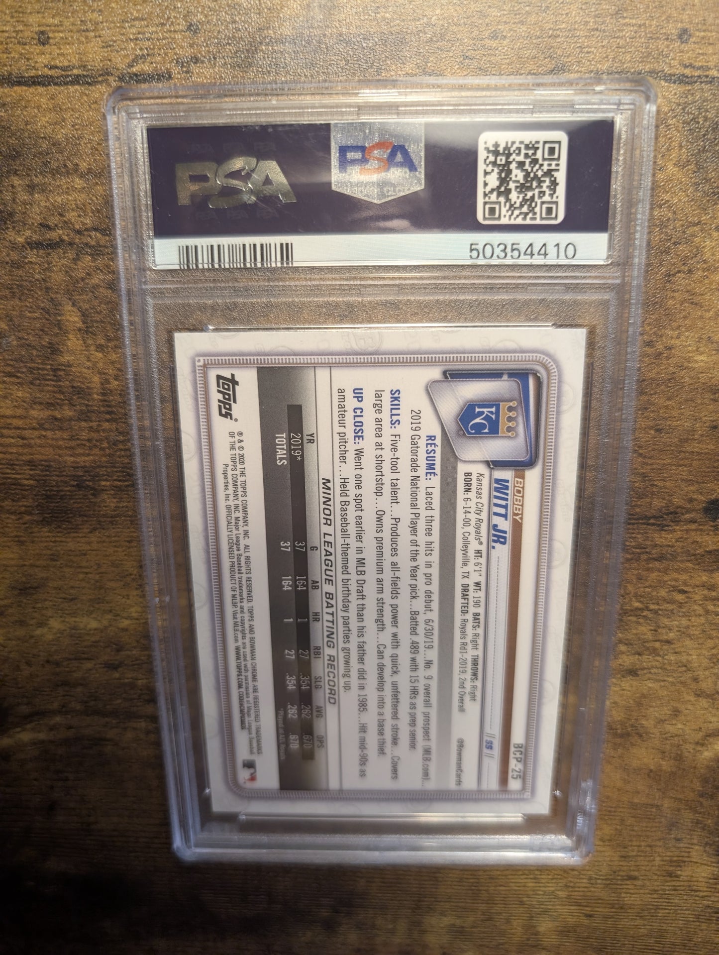 Bobby Witt Jr. 2020 Bowman Chrome #BCP-25 Mega Box 1st RC PRC 🔥 PSA 10 GEM MT