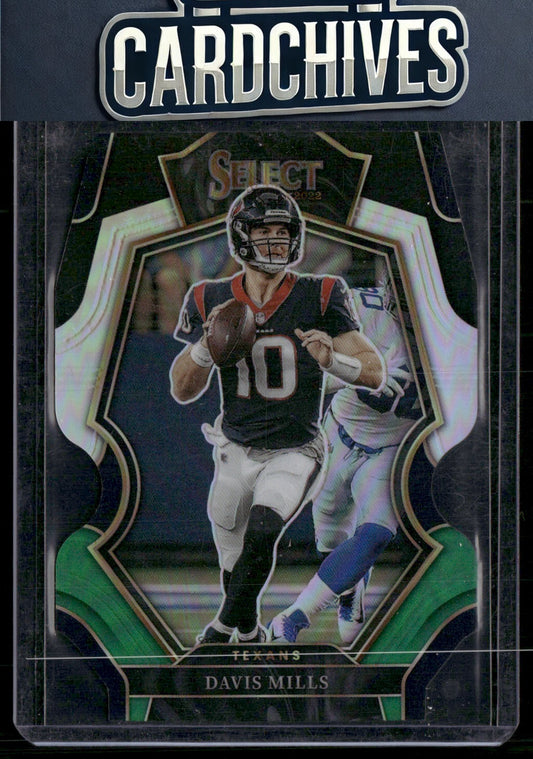 Davis Mills 2022 Panini Select #139 Black and Green Prizm Die Cut