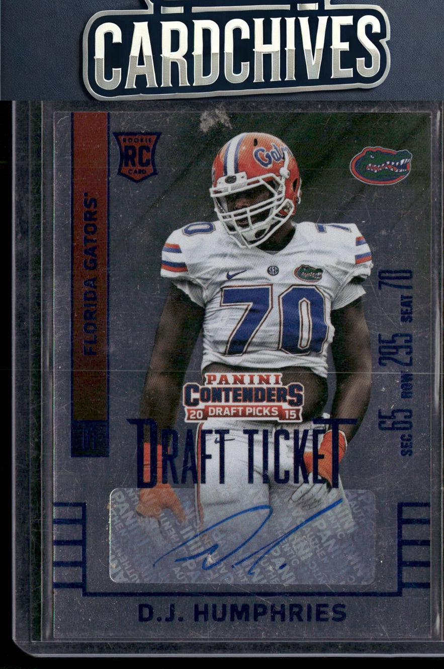 D.J. Humphries 2015 Contenders Draft Picks #275 College Ticket Blue Foil Auto