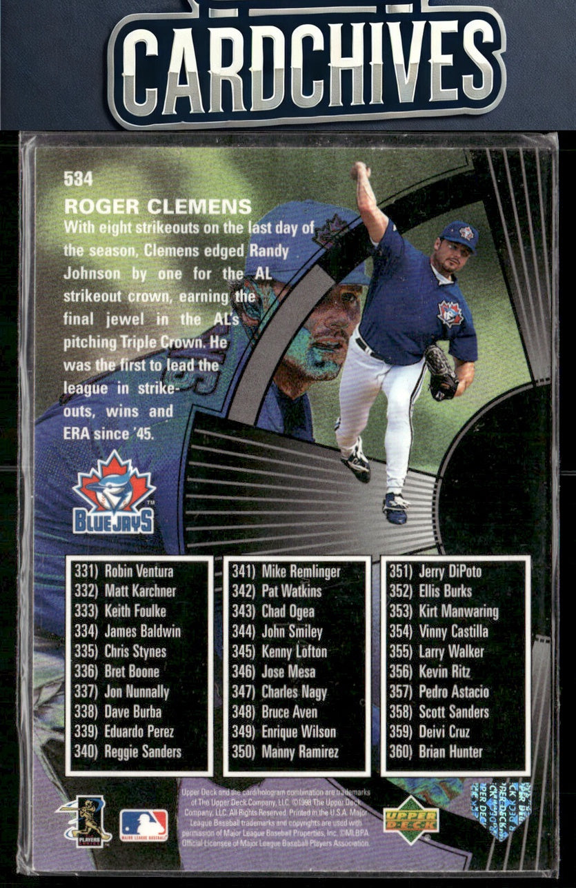 Roger Clemens 1998 Upper Deck #534