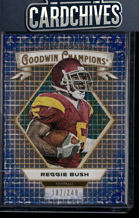 Reggie Bush 2025 Upper Deck Goodwin Champions #25 Blue Checkers #/249 SN