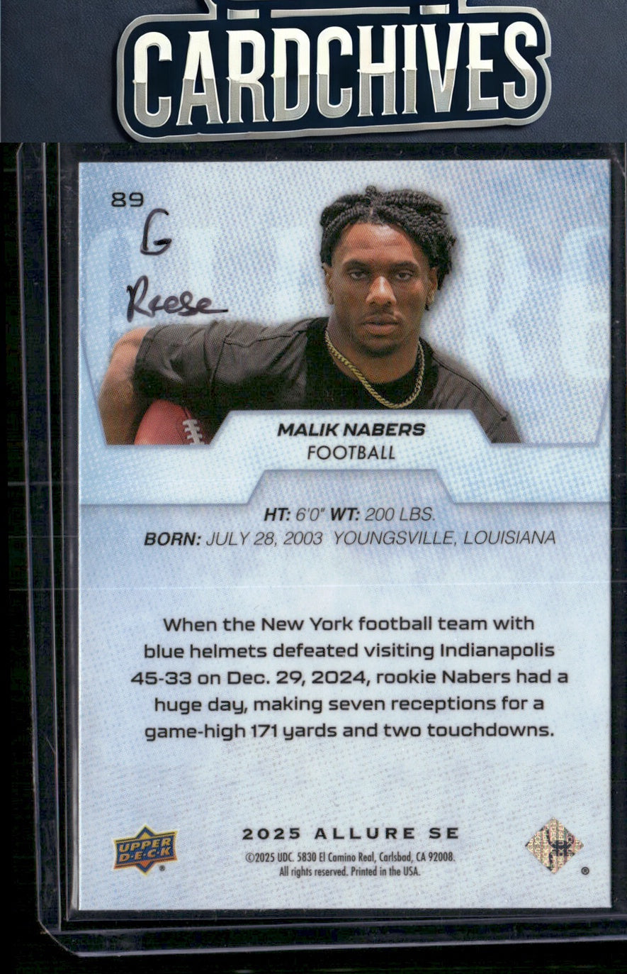Malik Nabers 2025 Upper Deck Allure SE #89