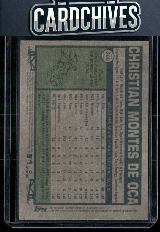 Christian Montes De Oca 2026 Topps Heritage #205 Rookie