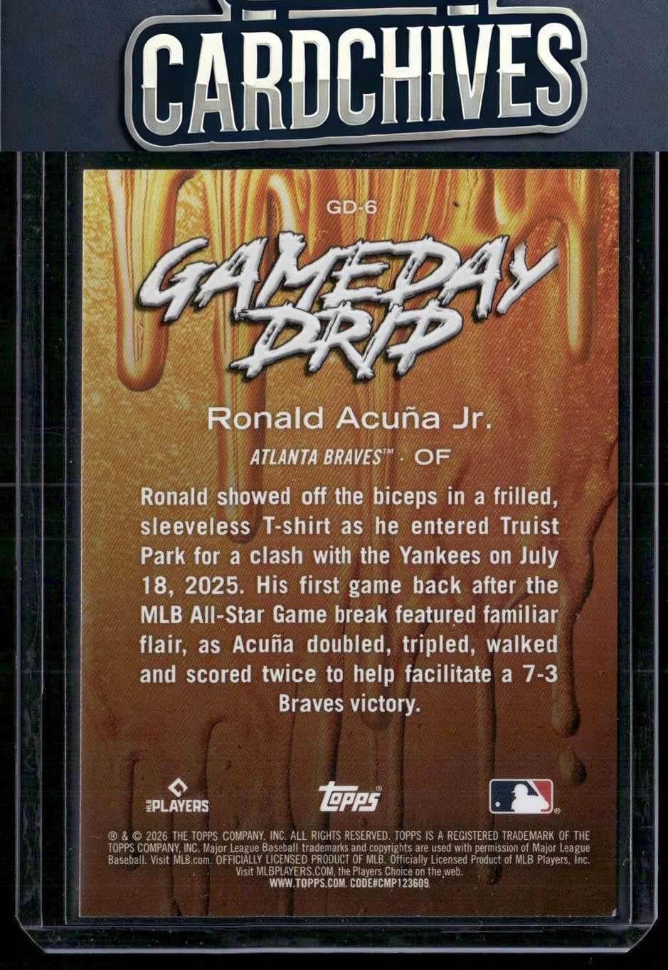 Ronald Acuna Jr. 2026 Topps #GD-6 Gameday Drip