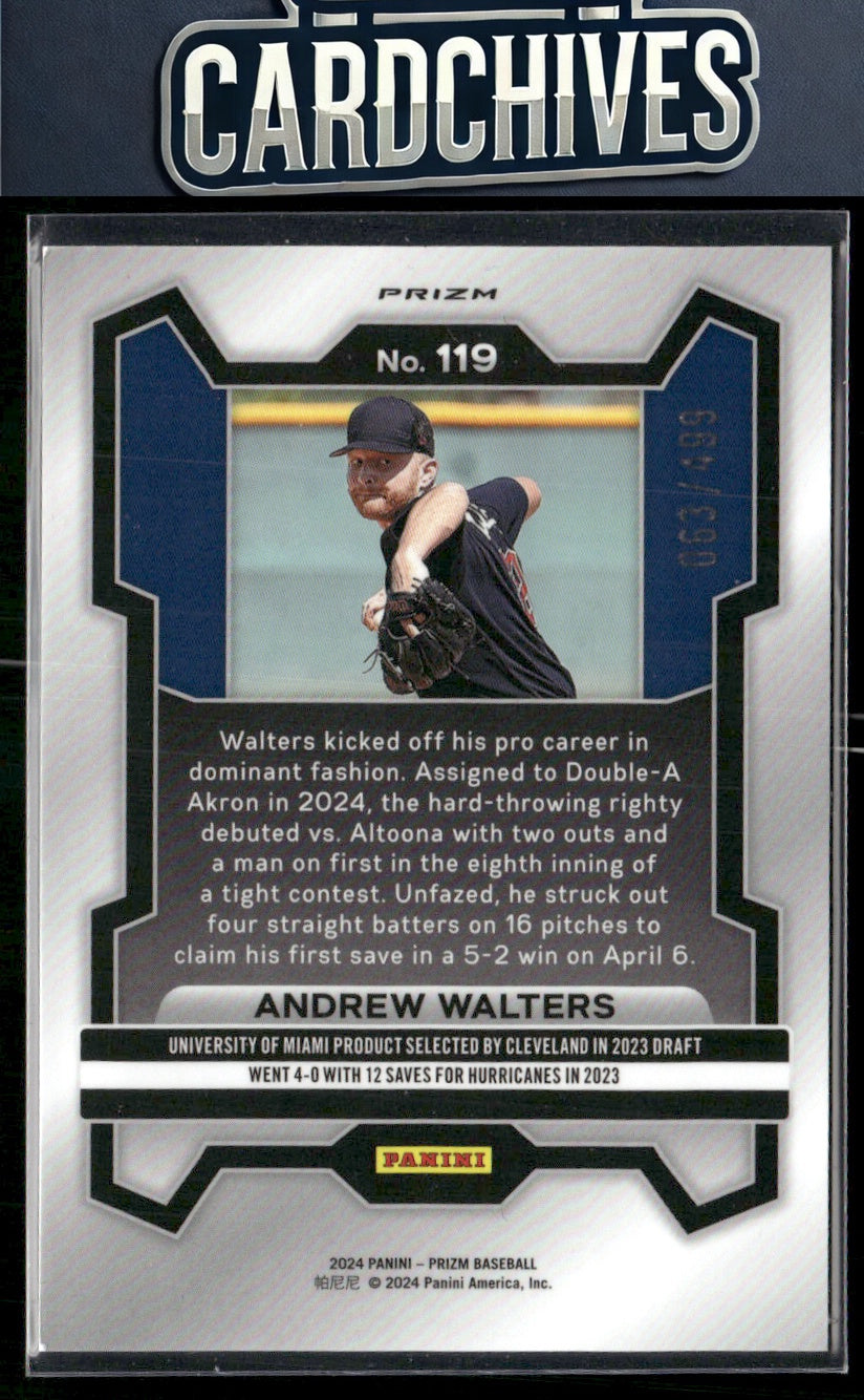 Andrew Walters 2024 Panini Prizm #119 Pulsar Prizms #/499 SN