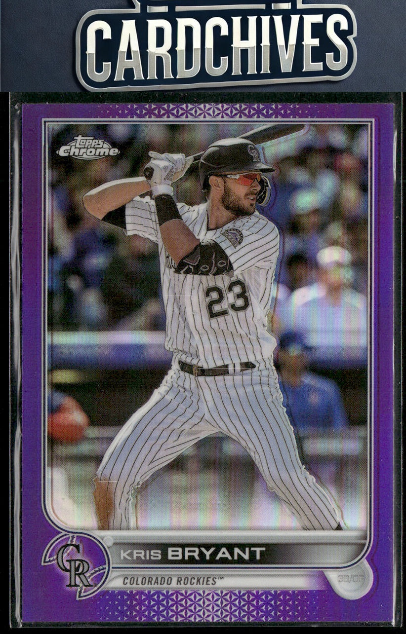 Kris Bryant 2022 Topps Chrome Update #USC63 Purple Refractor