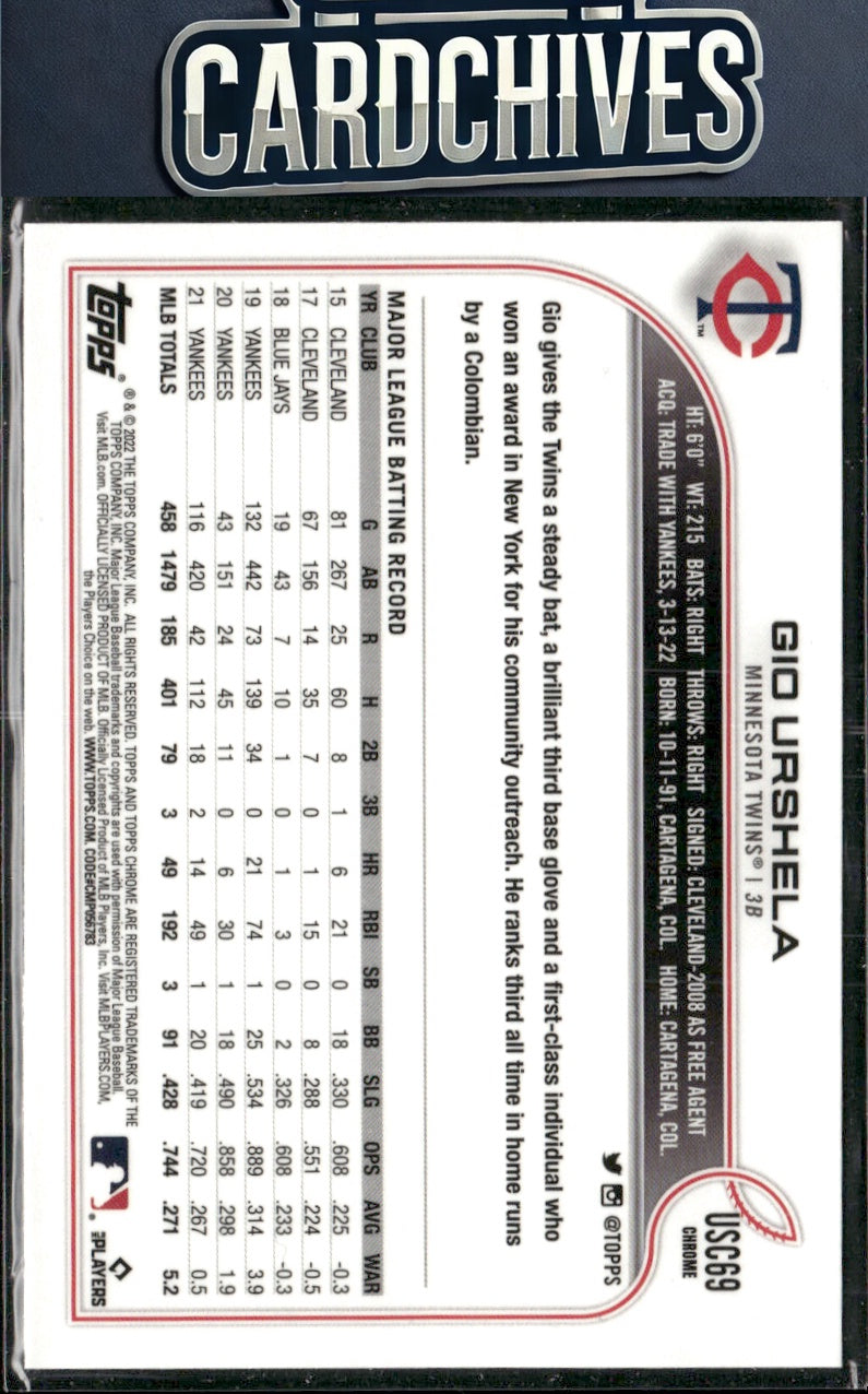 Gio Urshela 2022 Topps Update #US130 Purple