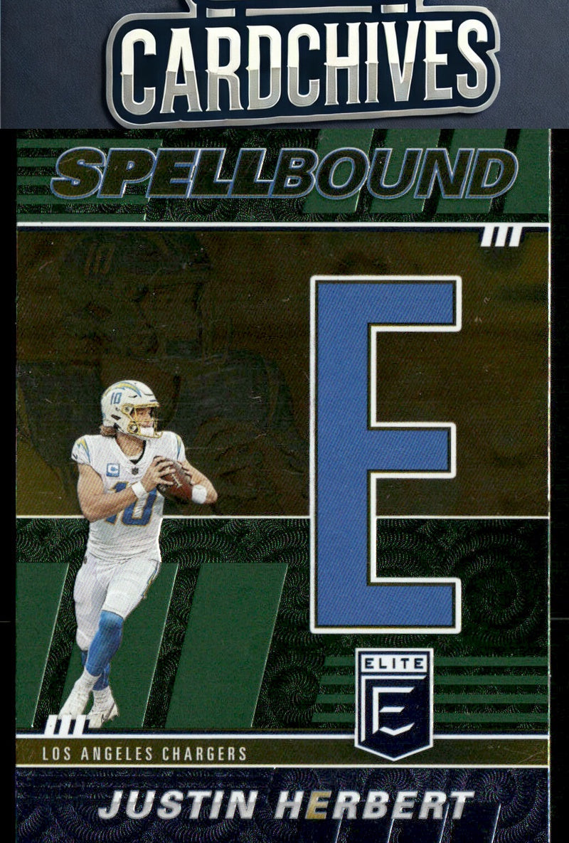 Justin Herbert 2022 Donruss Elite #SB-JH2 Spellbound Green