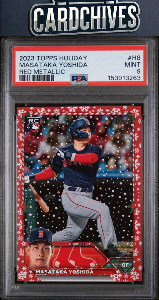 Masataka Yoshida 2023 Topps Holiday #H8 Metallic Red #/99 PSA 9 MINT
