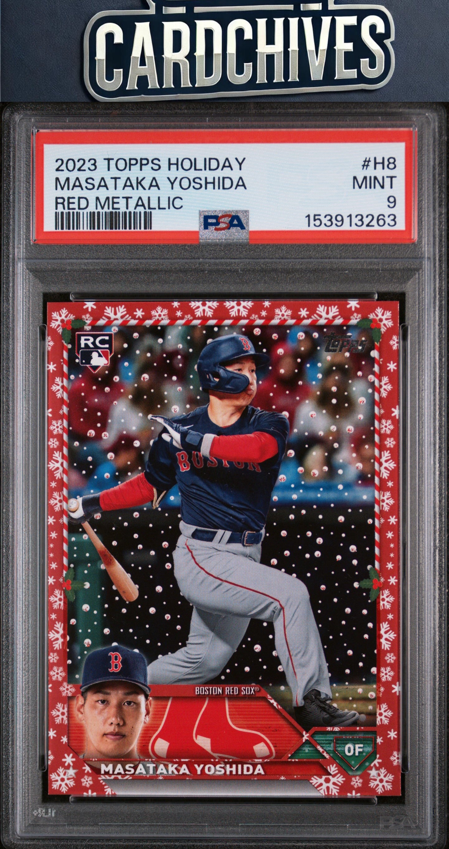 Masataka Yoshida 2023 Topps Holiday #H8 Metallic Red #/99 PSA 9 MINT