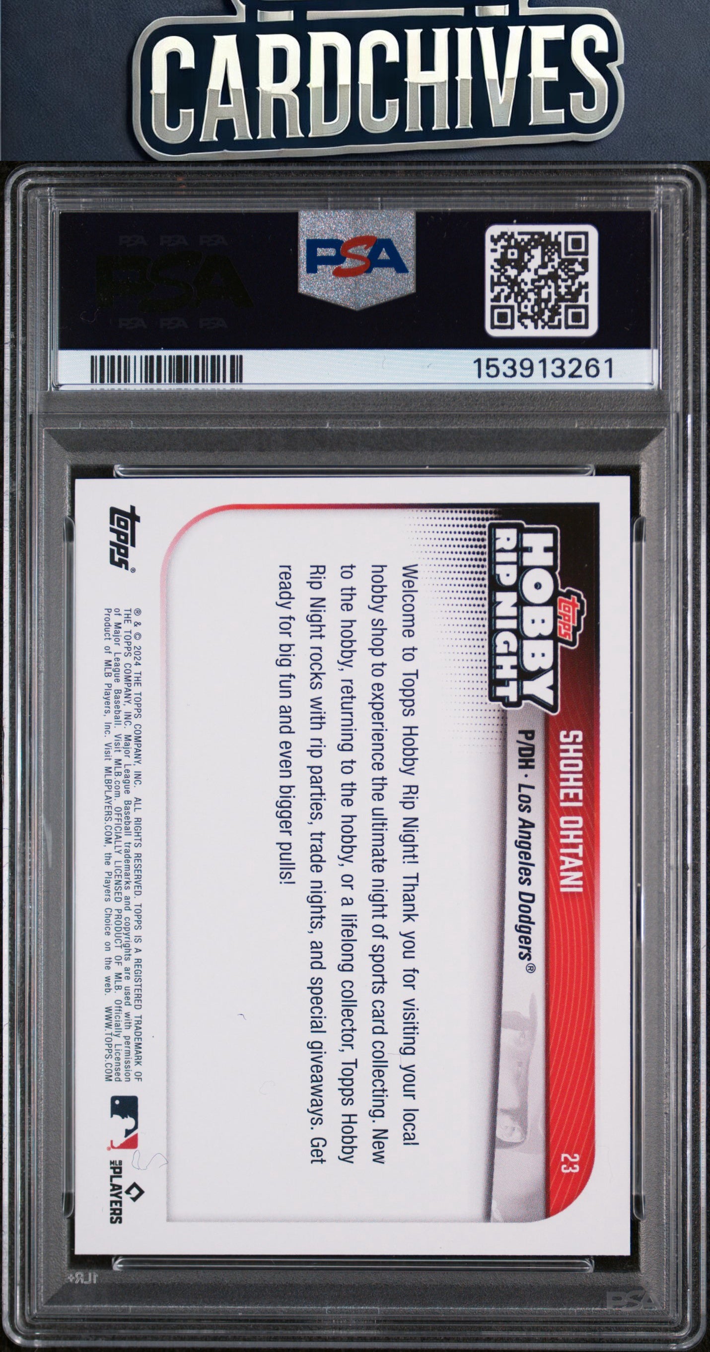 Shohei Ohtani 2024 Topps Hobby Rip Night #23 PSA 10 GEM MT