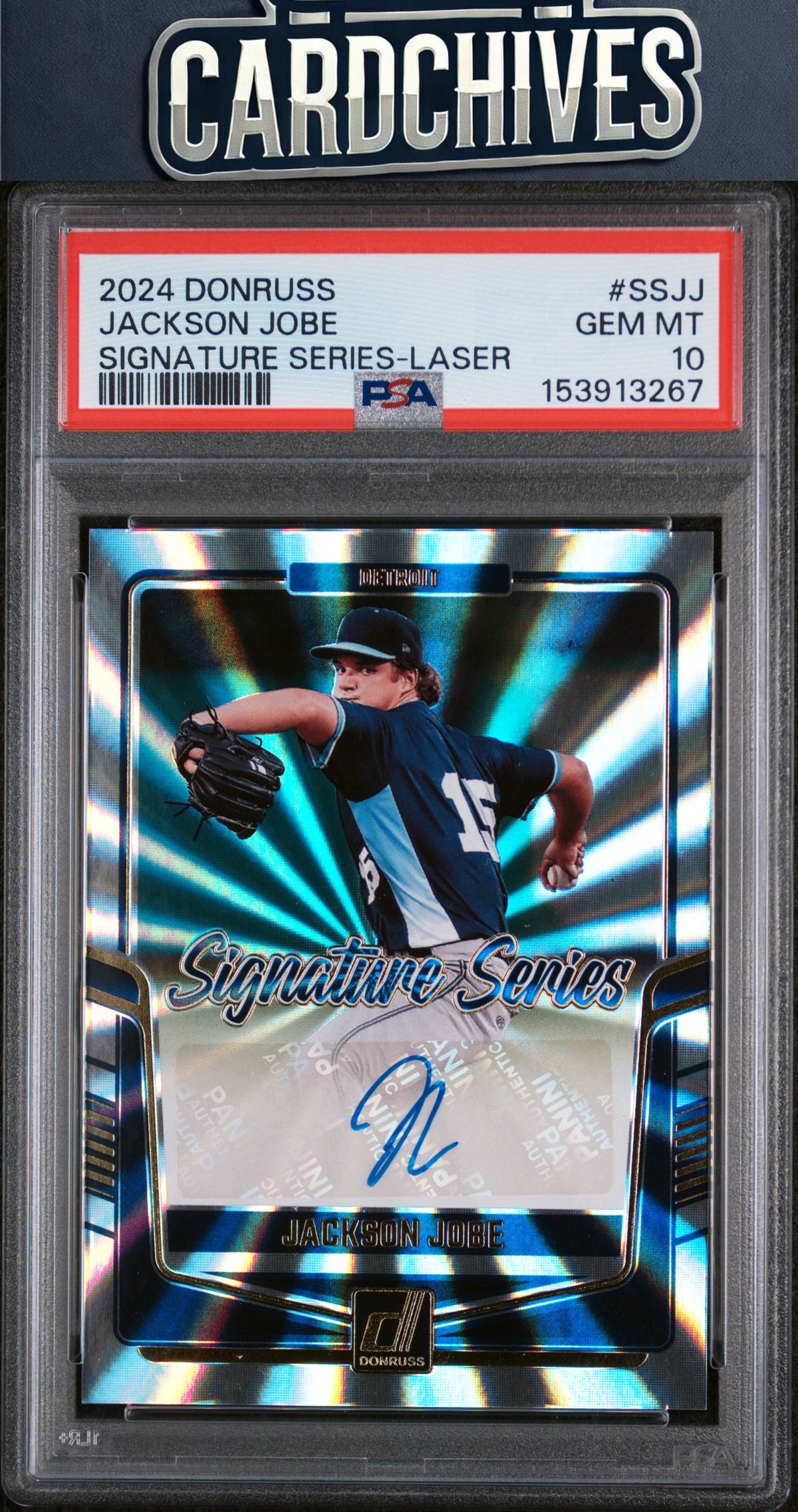 Jackson Jobe 2024 Donruss #SS-JJ Signature Series Laser PSA 10 GEM MT