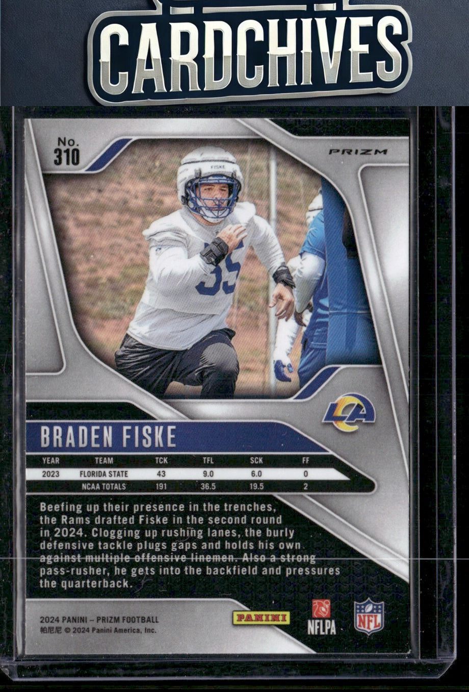 Braden Fiske 2024 Panini Prizm #310 Neon Green Pulsar Rookie RC