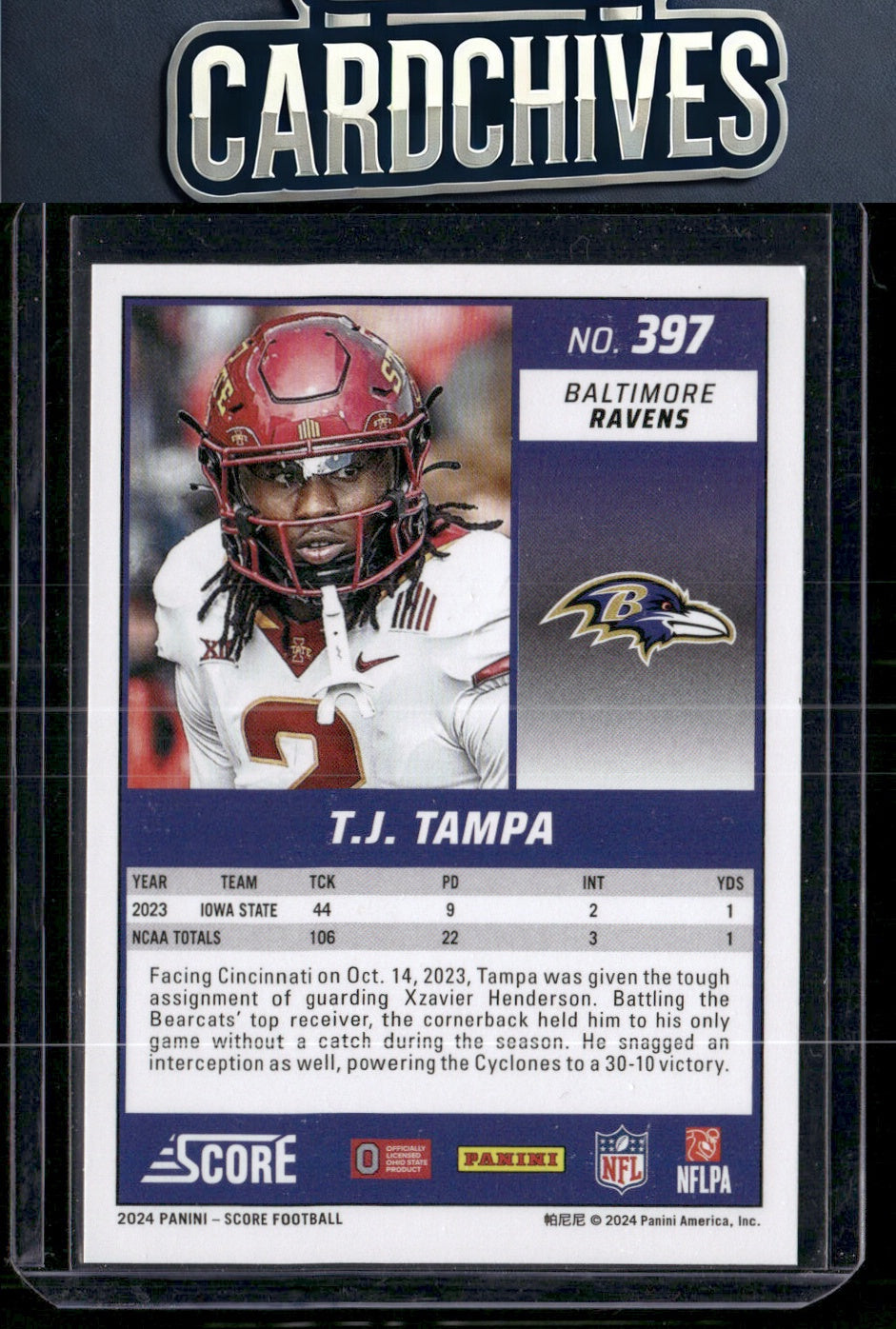 TJ Tampa 2024 Score #397 Red Rookie RC