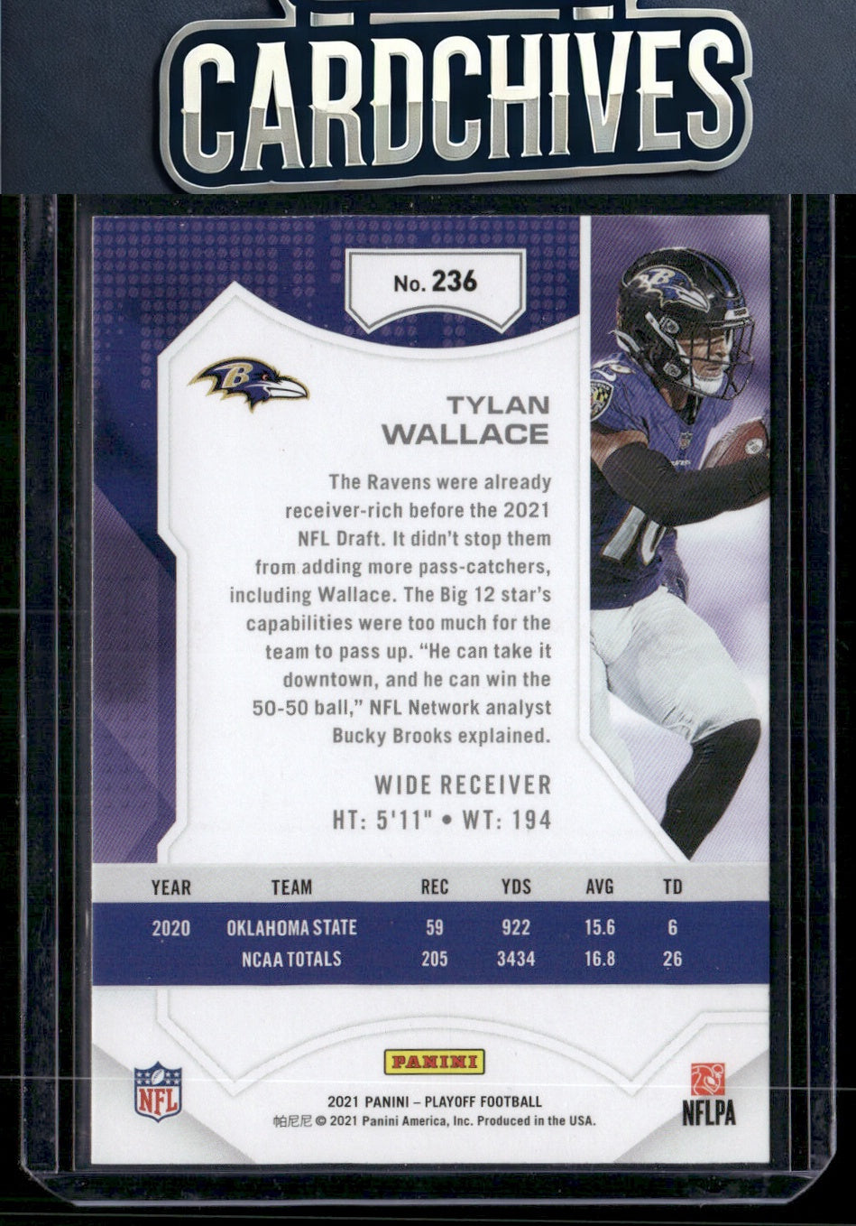 Tylan Wallace 2021 Panini Playoff #236 Goal Line Rookie RC