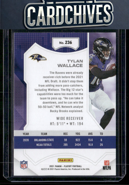 Tylan Wallace 2021 Panini Playoff #236 Goal Line Rookie RC