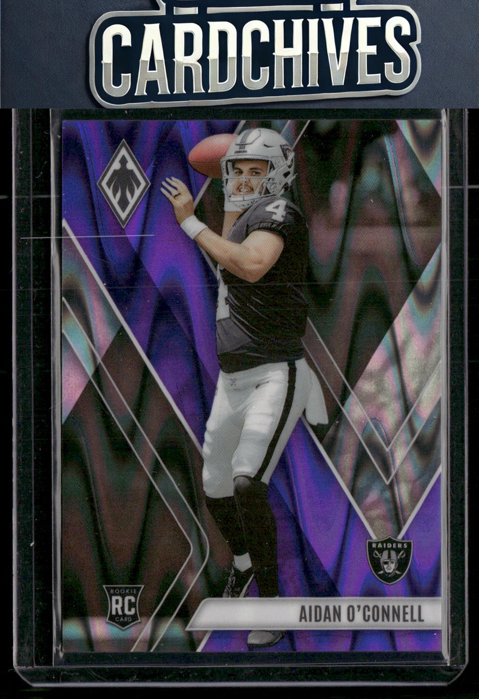 Aidan O'Connell 2023 Panini Phoenix #122 Purple Seismic #/125 Rookie SN,RC