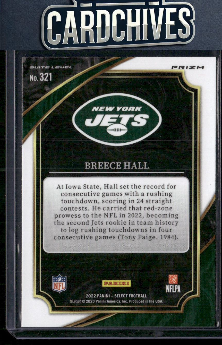 Breece Hall 2022 Panini Select #321 Silver Prizm Rookie RC