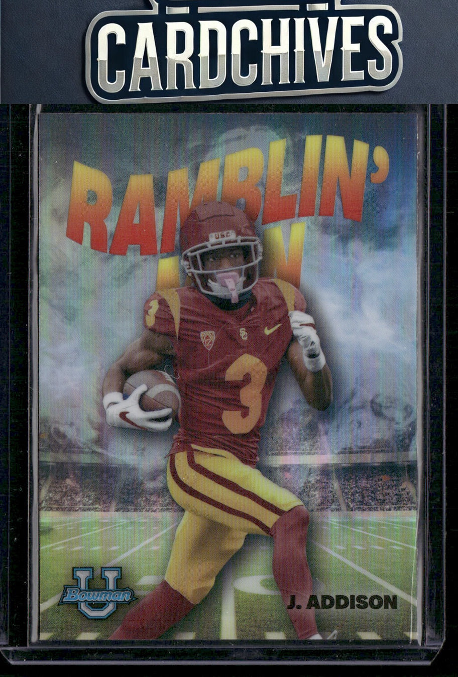 Jordan Addison 2022 Bowman University Chrome #RM-9 Ramblin' Man