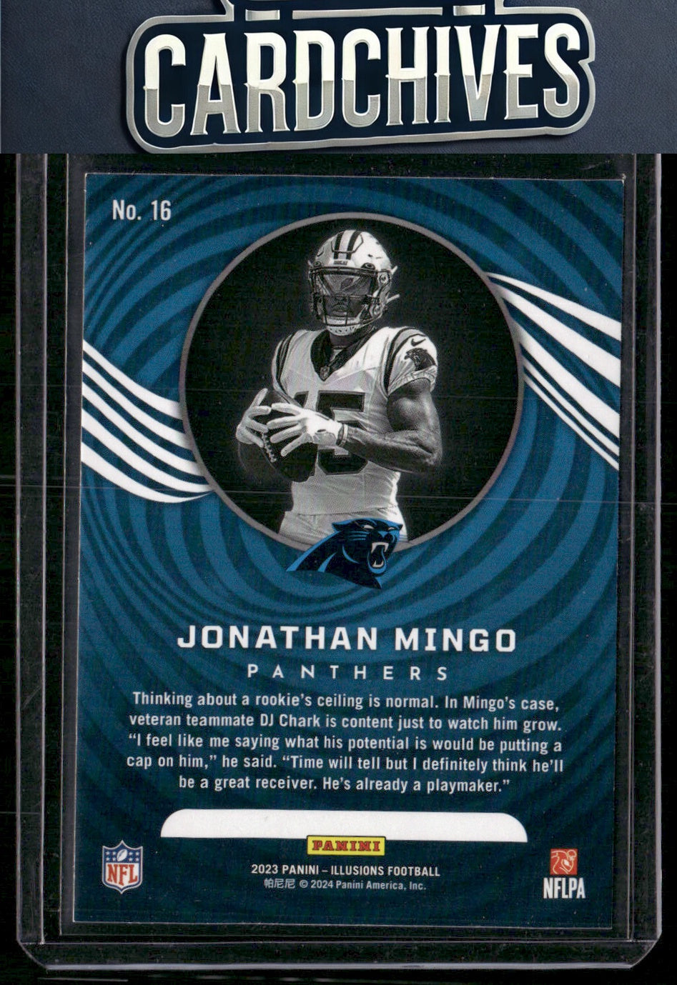 Jonathan Mingo 2023 Panini Illusions #16 Orange Trophy Collection Rookie RC