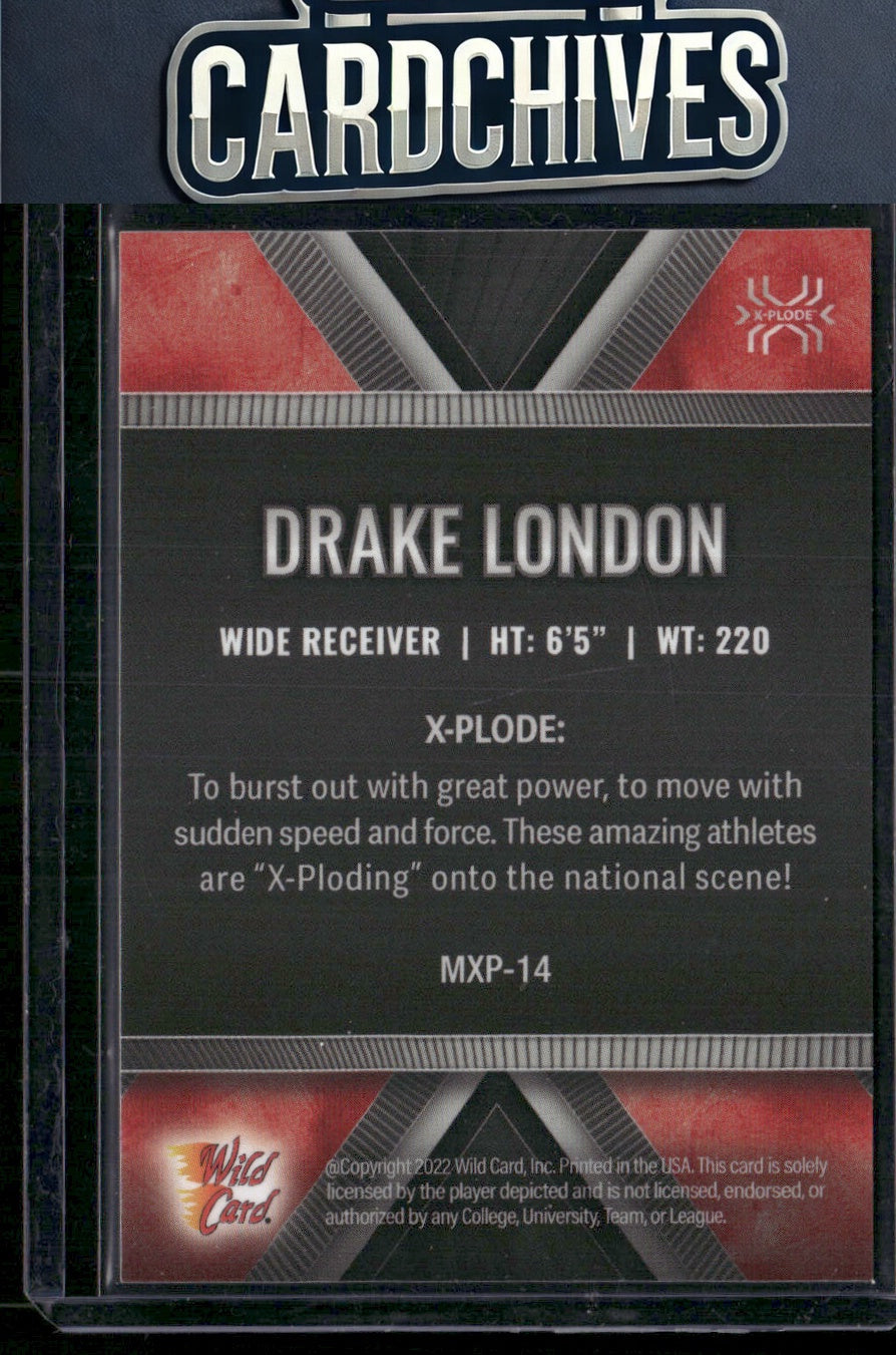 Drake London 2022 Wild Card Matte #MXP-14 X-Plode Black/Red X #/200 SN