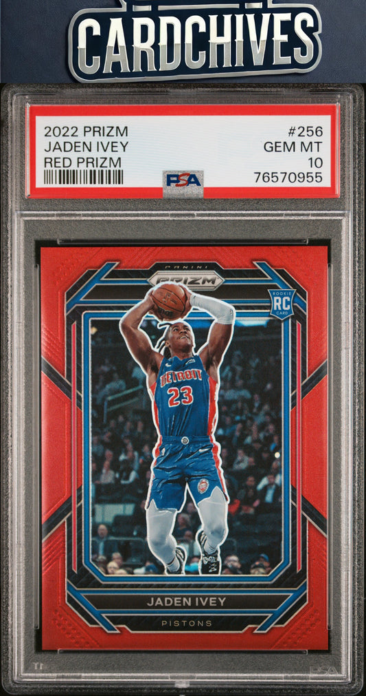 Jaden Ivey 2022-23 Panini Prizm #256 Prizms Red #/299 PSA 10 GEM MT