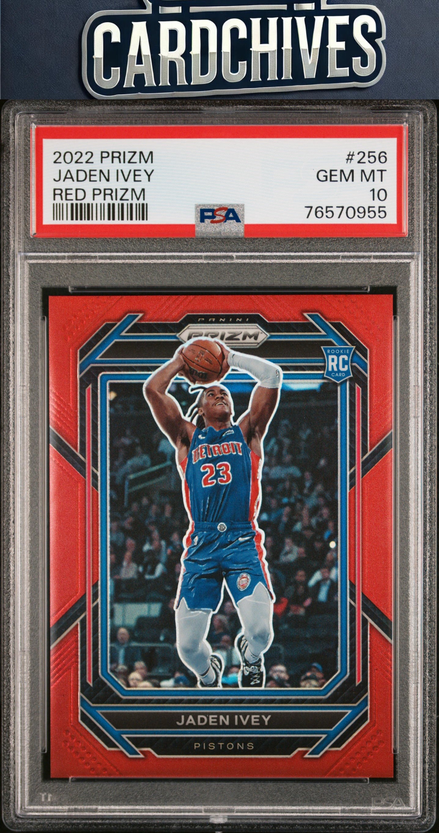 Jaden Ivey 2022-23 Panini Prizm #256 Prizms Red #/299 PSA 10 GEM MT