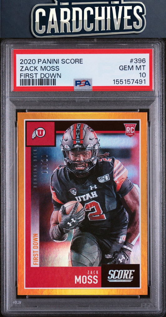 Zack Moss 2020 Score #396 First Down #/10 PSA 10 GEM MT