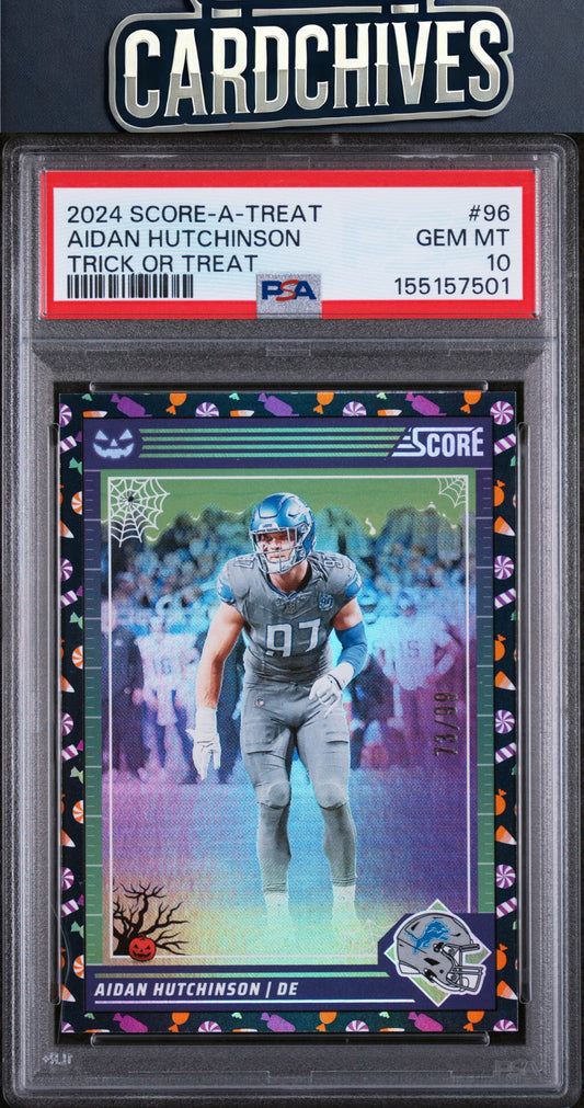 Aidan Hutchinson 2024 Score-A-Treat #96 Trick or Treat #/99 PSA 10 GEM MT