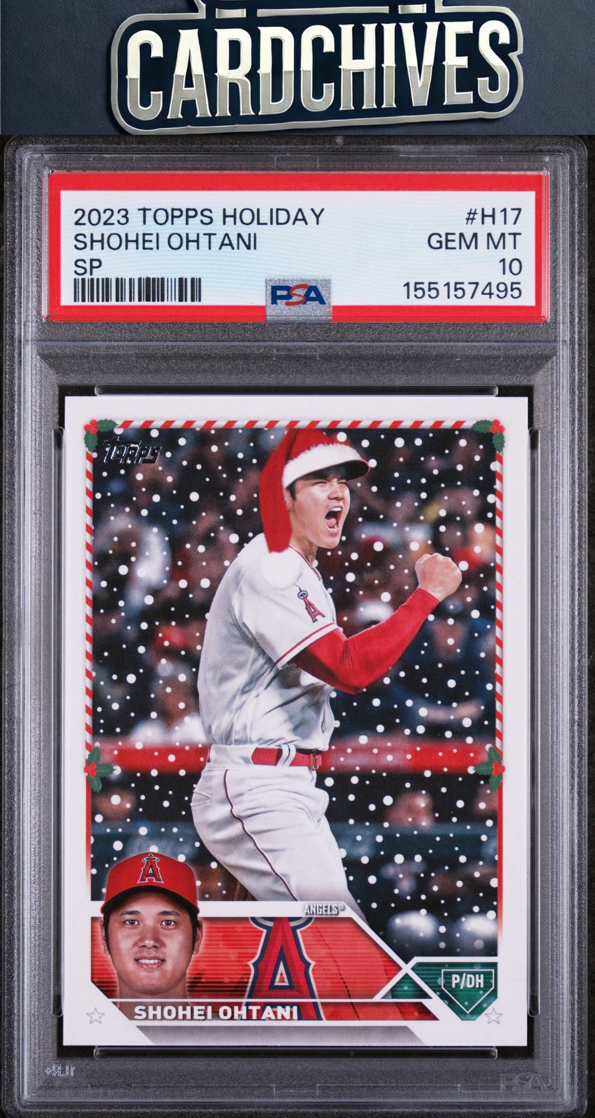 Shohei Ohtani 2023 Topps Holiday #H17b PSA 10 GEM MT SANTA HAT