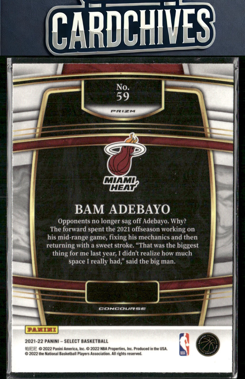 Bam Adebayo 2021-22 Panini Select #59 Orange Flash Prizms
