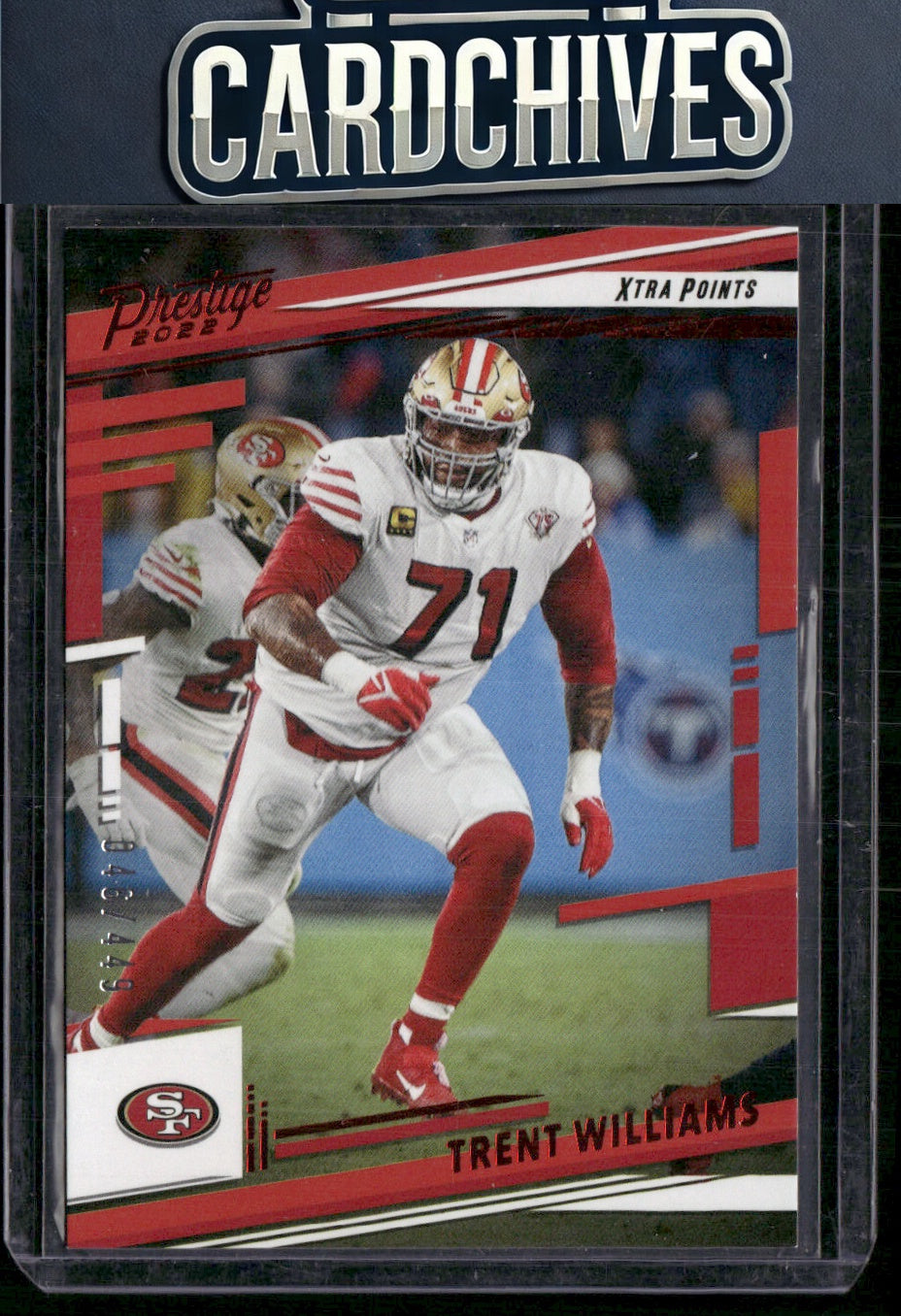 Trent Williams 2022 Panini Prestige #269 Xtra Points Premium Red #/449 SN