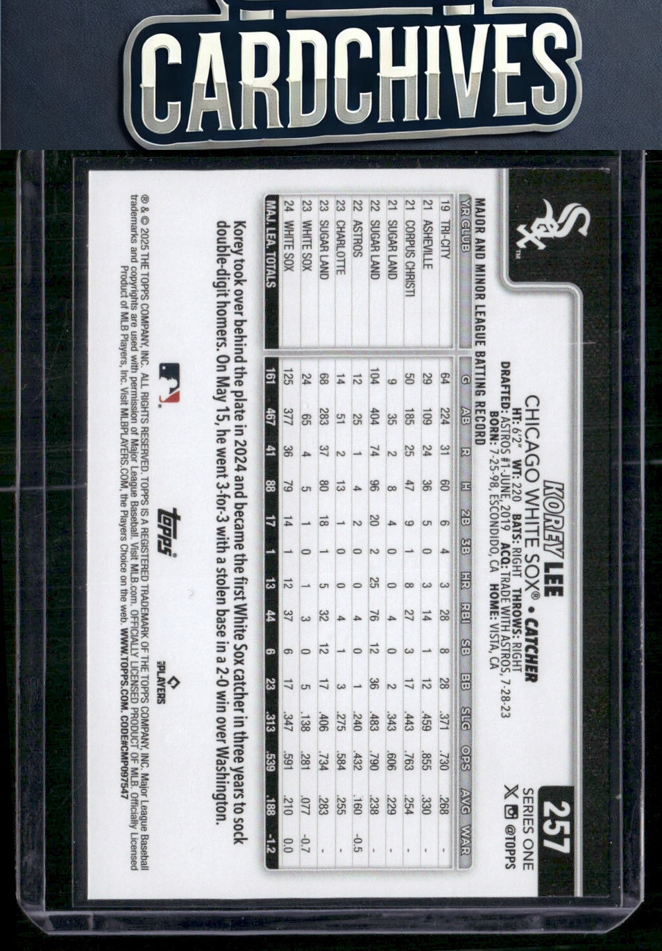 Korey Lee 2025 Topps #257 Silver Crackle Foilboard