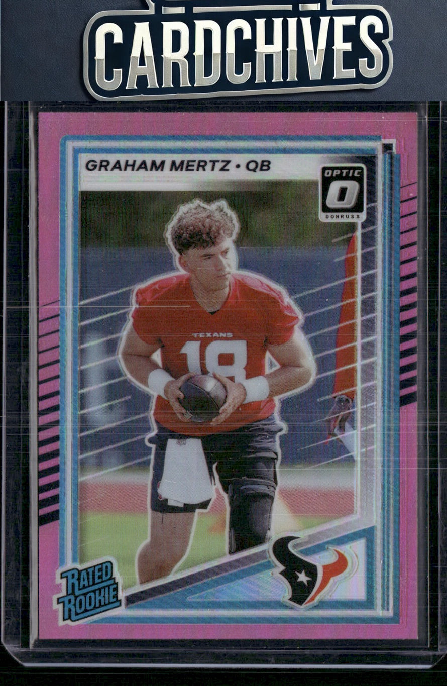 Graham Mertz 2025 Donruss #347 Optic Rated Rookies Preview Pink Rookie RC