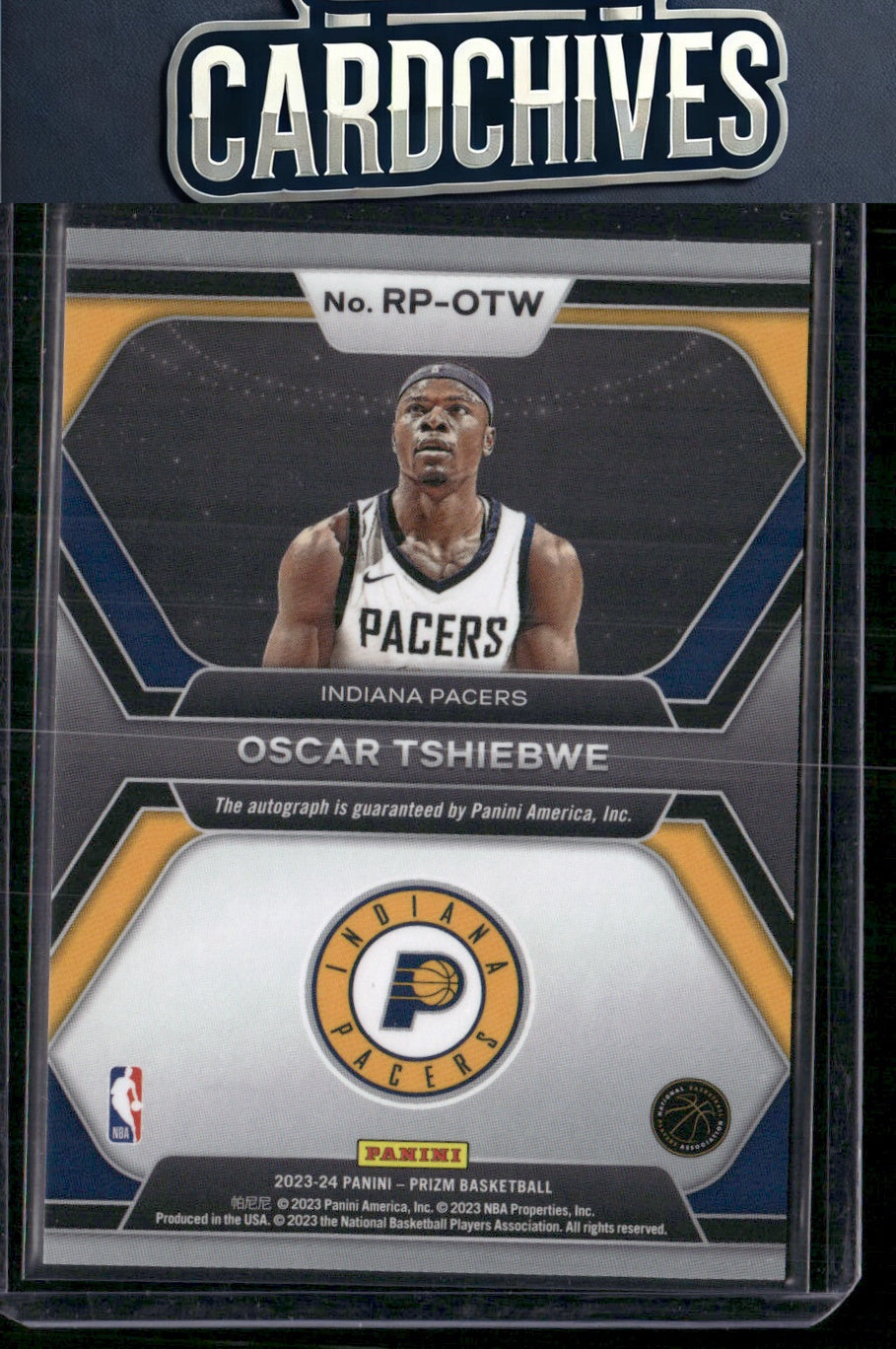 Oscar Tshiebwe 2023-24 Panini Prizm #RP-OTW Rookie Penmanship Auto AU