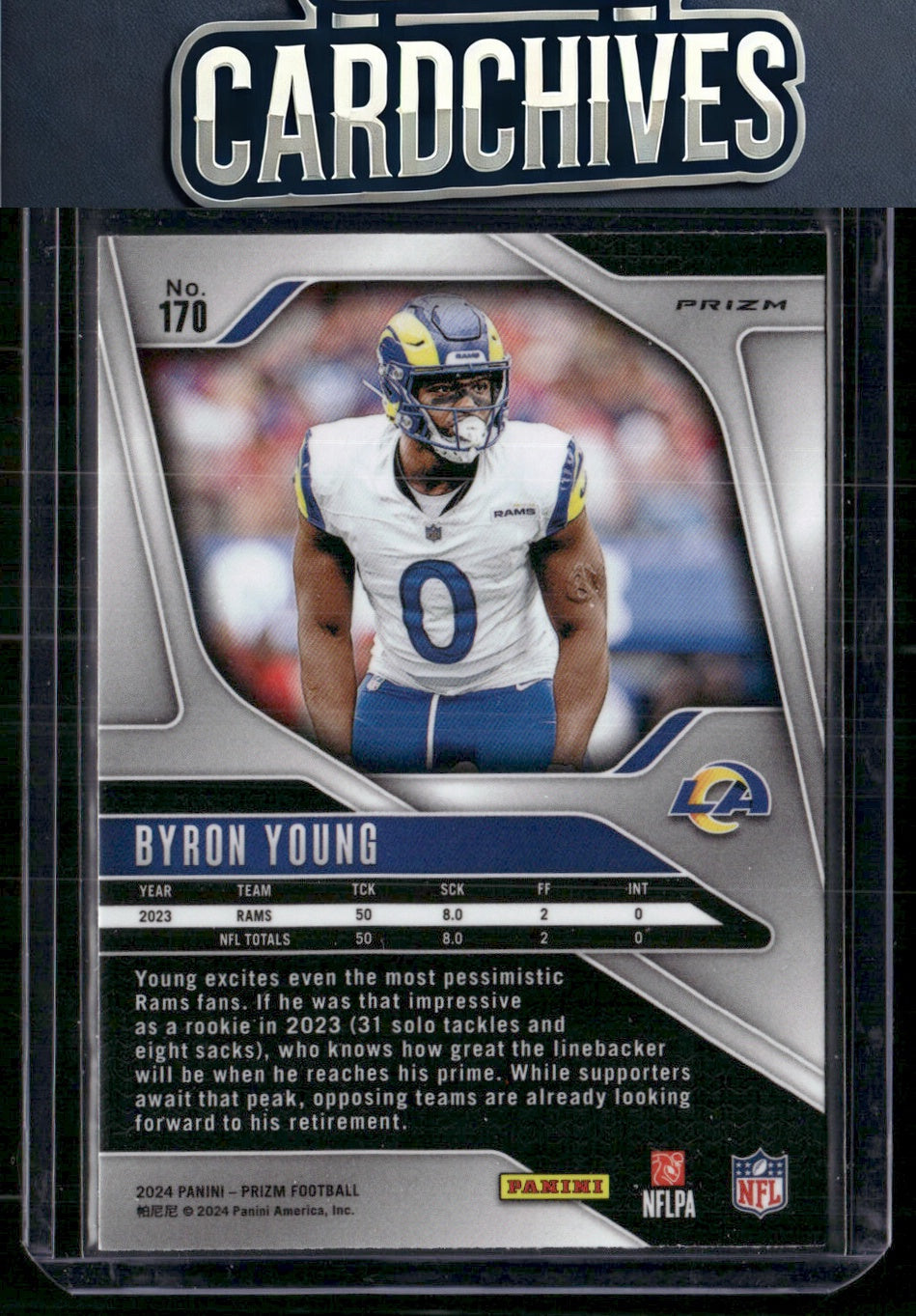 Byron Young 2024 Panini Prizm #170 Black and White Checker