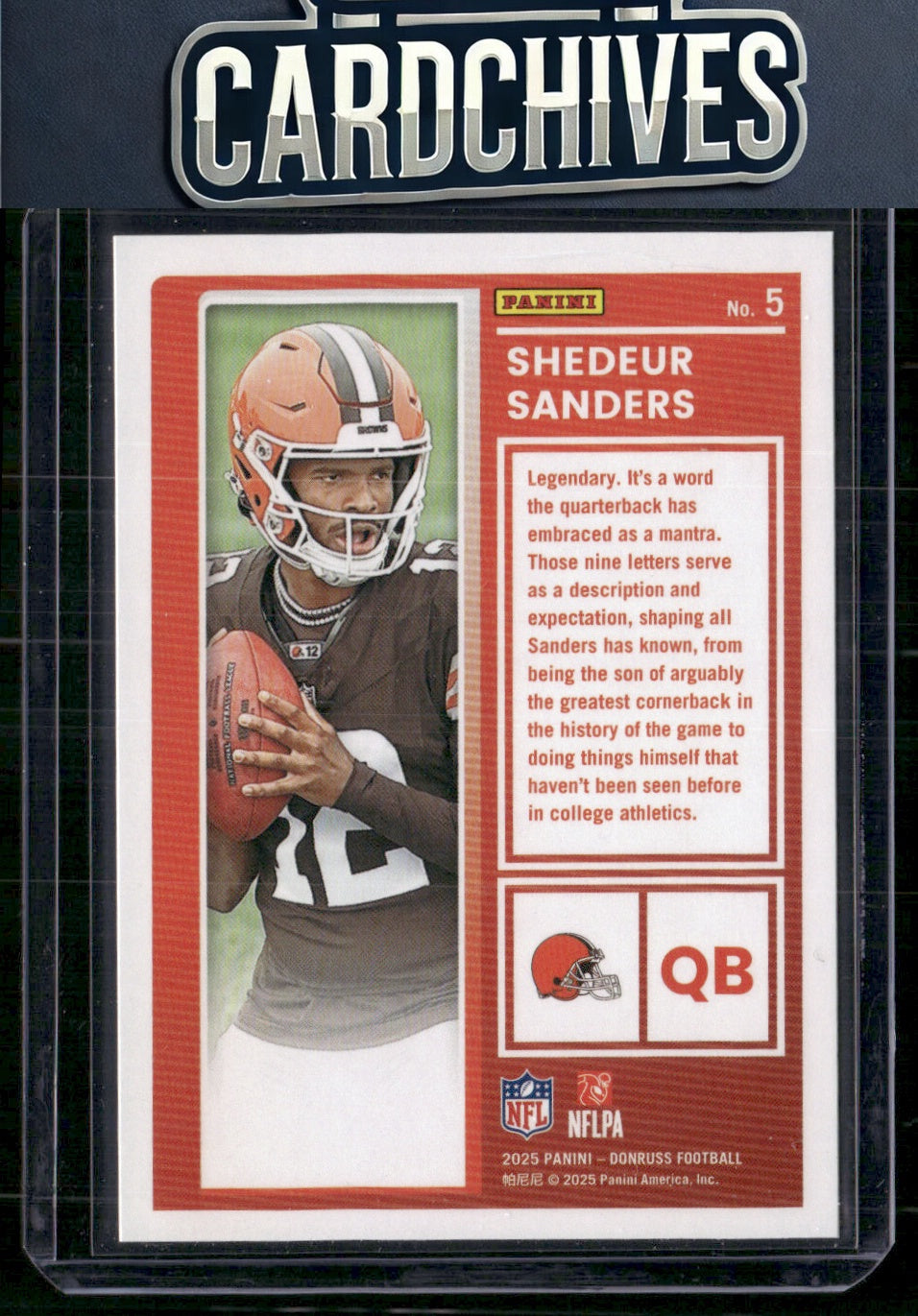 Shedeur Sanders 2025 Donruss #5 The Rookies