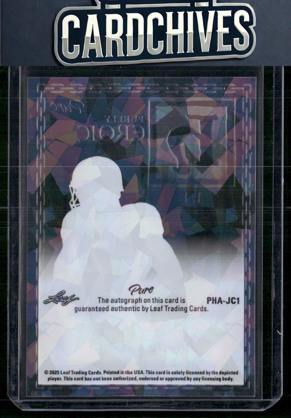 Jim Covert 2025 Leaf Eclectic Signature Heroic Crystal Purple #PHA-JC1 #/1 AU