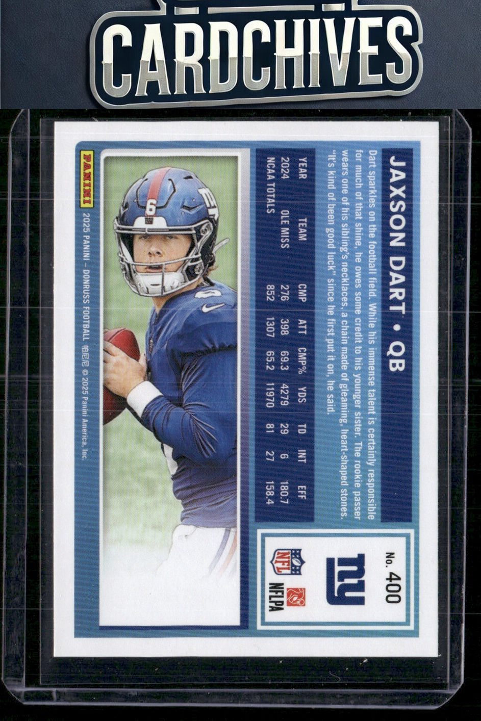 Jaxson Dart 2025 Donruss #400 Rookie RC