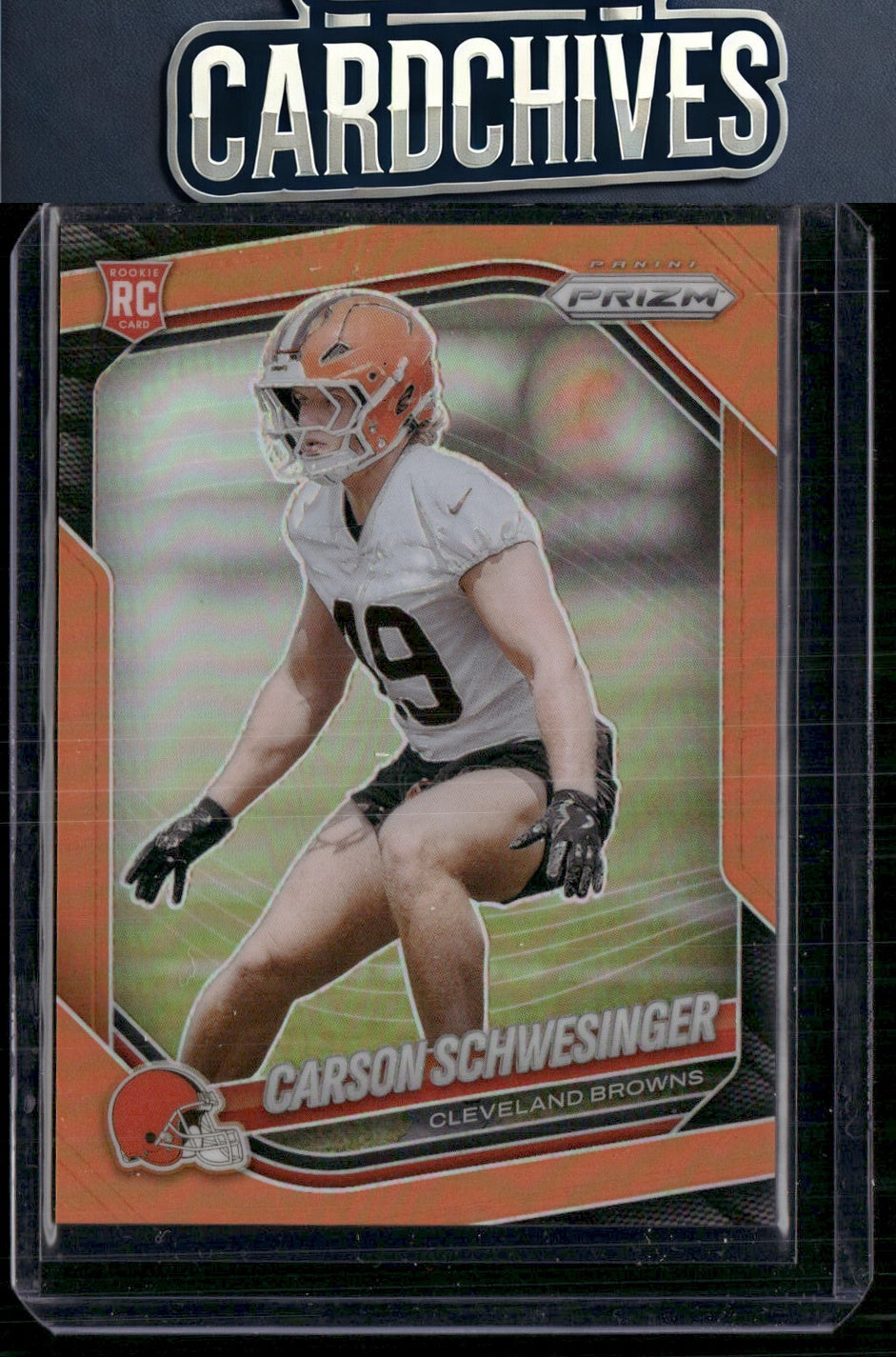 Carson Schwesinger 2025 Panini Prizm #384 Orange #/249 SN