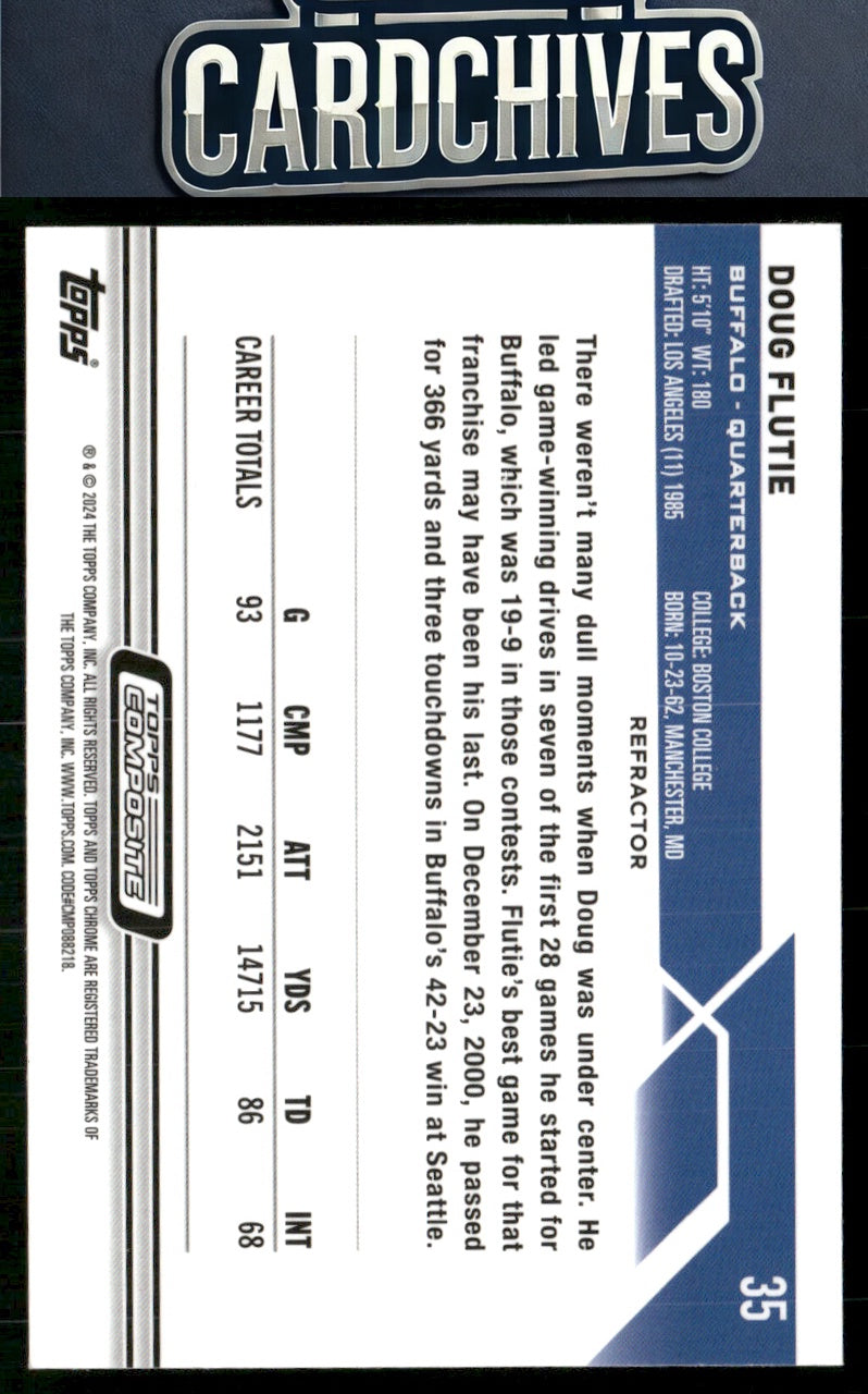 Doug Flutie 2023 Topps Composite #35 Topps Chrome Refractor